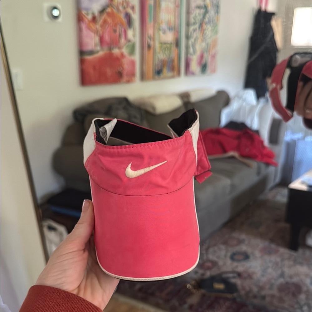 Nike Pink and White Visor